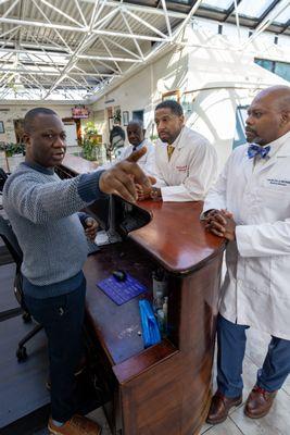 Drs Akuoku, Watson and Cox with David Nkrumah of Laurelton Medical Center