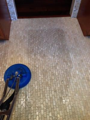 Acid or alkaline tile cleaning