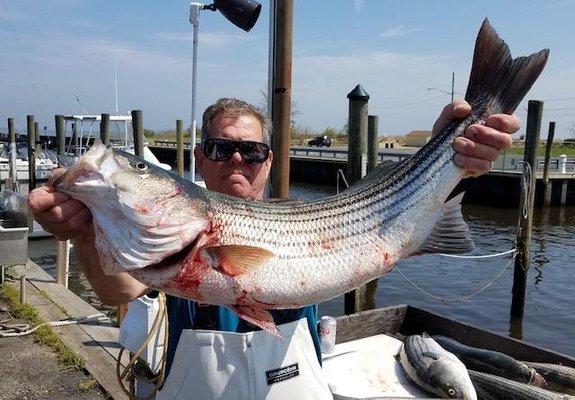 GREAT DAY ON THE WATER WITH TROPHY STRIPED BASS