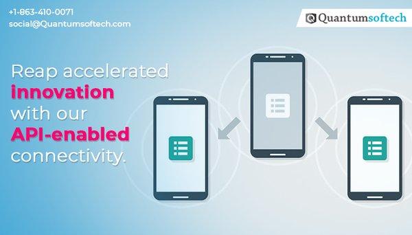 Since API integration allows different business to align with other business platforms with the help of Quantumsoftech.