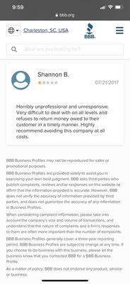 Better business bureau review