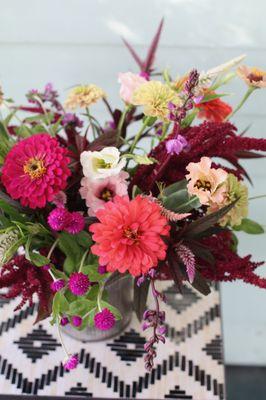 Locally grown flowers for delivery.  Summer on the flower farm. June/July/August