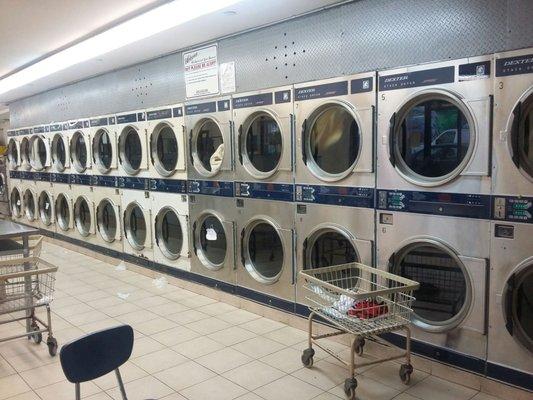 A mixed of older and newer dryer machines.