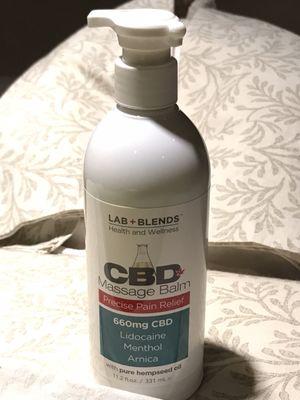 New to the spa is CBD Massage Balm for those aching spots, great for the treatment massage!