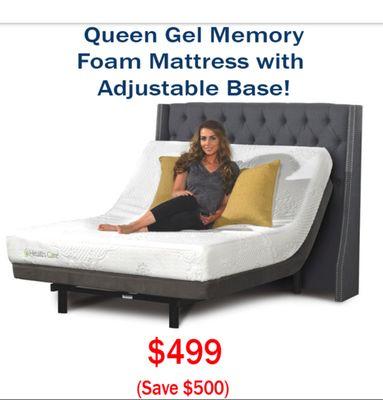 This advertisement brought me in the store. I left with the wrong mattress at a cost of $858. No adjustable base.