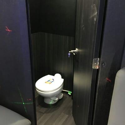 Restroom on 30 passenger Party bus