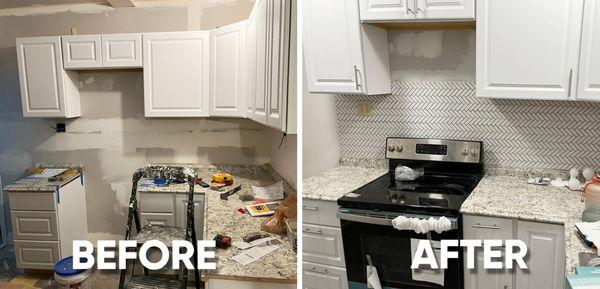 Before & after Comparison of Kitchen transformation