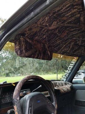 Camo headliner with matching visors