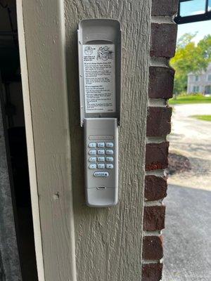 Garage door keypad