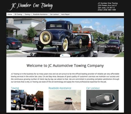 JC Number One Towing: Complete website design by MW Media A San Jose Website Design & Internet Marketing company.