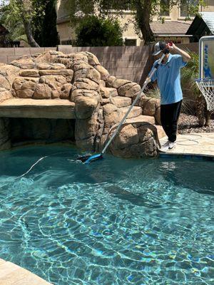 On site pool cleaning