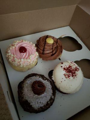 Raspberry, Boston Cream, Oreo and Red Velvet.  Missing is Tandy Cake and Strawberry Cheesecake