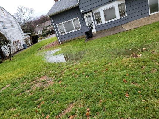 Flooded backyard in NJ