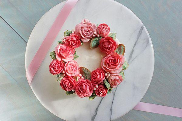 Buttercream Flower Cake!  From Blawesome Cakes.  Come by the Lake Zurich Farmers' Market to get yours.