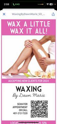 Waxing ad for my business