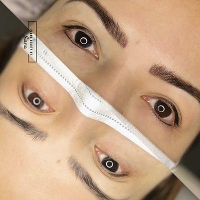 Eyeliner and brow color correction