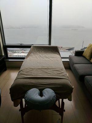 A rainy day is sometimes the best time for a massage.