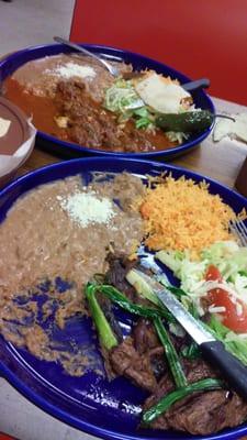 Carne asada an steak ranchero were awesome.