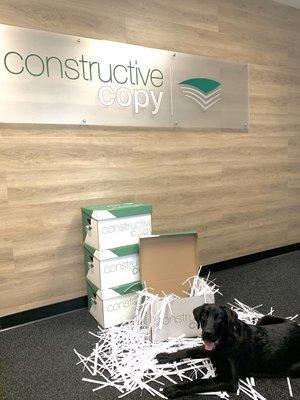 We do confidential document SHREDDING...with a little help from "Semper"! #print #copy #scan #signs