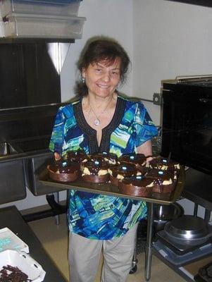 Hermine with her marzipan tarts -- to die for!