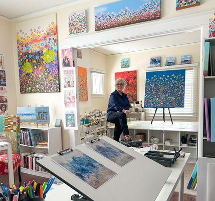 A happy studio with happy art.