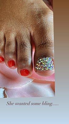 Swarovski crystal pedicure