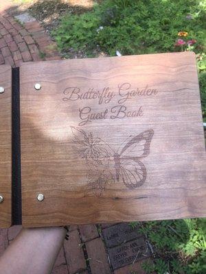 Sign the butterfly guest book