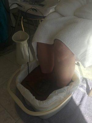 At the Therapy Center, we do Foot bath detox.