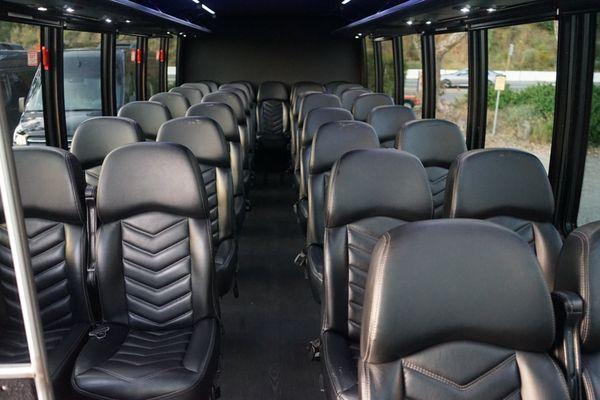 Inside 30-31 Passenger corporate mini bus