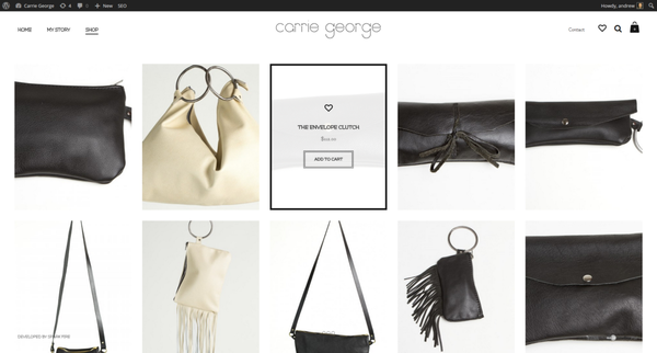 Carrie George Leather E-Commerce Site