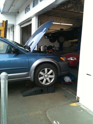 Oil change but some inspection included.