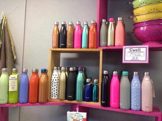 Swell water bottles are THE best!  GUARANTEED Cold for 24 hours and hot for12 hours!  These fly off our shelves!