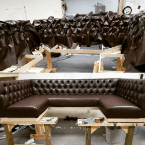 Custom tufted banquette