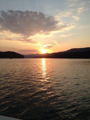 Evening sunset on Fontana Lake