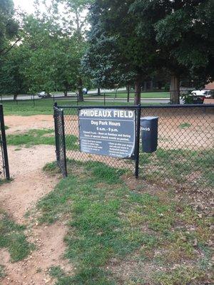 Dog park next to church