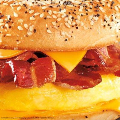 Double bacon breakfast sandwich