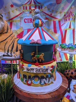 Circus themed 4 yr old birthday cake