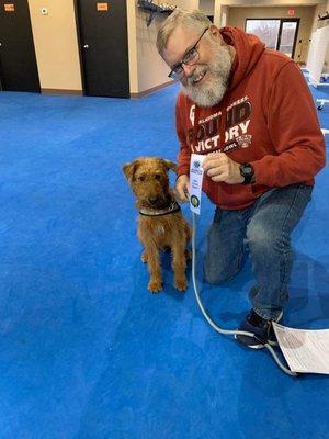 Henry graduated the AKC STAR Puppy class!