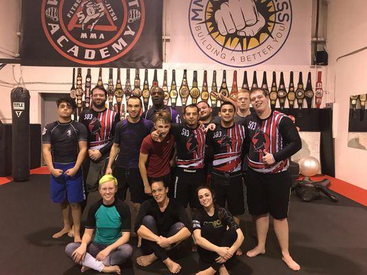 The No-Gi Grappling Group! Tuesday Thursday Nights are always fire at our gym!