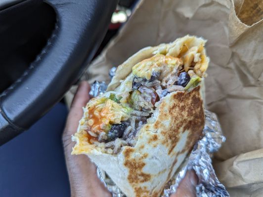 Chicken burrito- perfectly seasoned with all the toppings