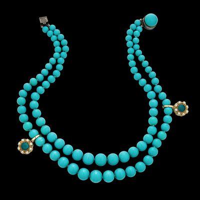 Turquoise and Pearl Station Necklace JBJEWELS #finejewelryredefined