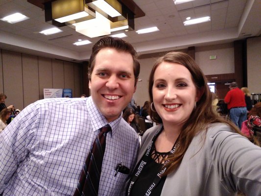 Dan Larsen and Brenda Pena at the 2018 ccSHRM Workplace Conference in downtown Fresno