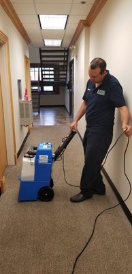 Carpet cleaning team