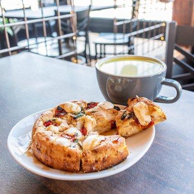 Ready for a little magic? Try the Caprese Focaccia w/ fresh mozzarella and balsamic drizzle w/ a bone broth latte.