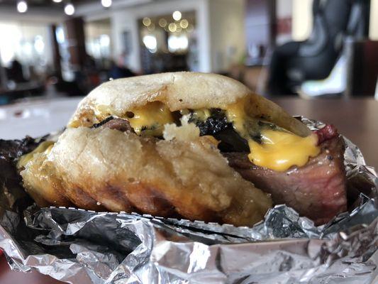 Bourbon Glaze Breakfast Brisket English Muffin