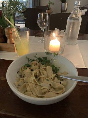 Homemade Fettuccini with scallops in the perfect lemon sauce!