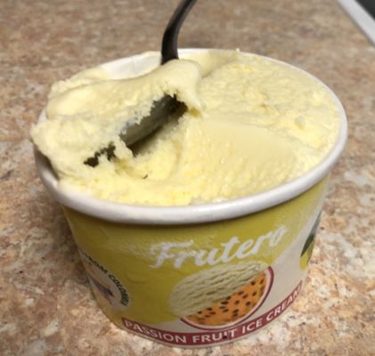 Frutero passion fruit ice cream-- possibly the best ice cream on earth!