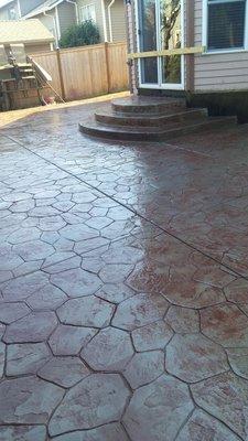 Colored Random Stone Patio and Steps