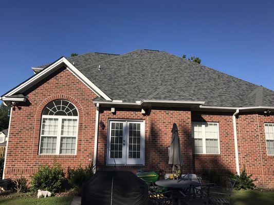 Recently completed roof in Rocky Mount.