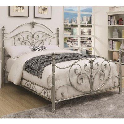 Elegant queen metal bed with scrollwork!